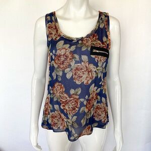 Alisha Levine for Coop Floral Flowy Silk Tank Top